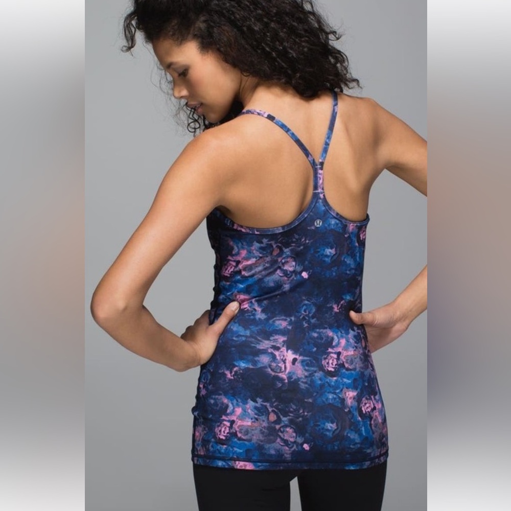 Lululemon thin-strap racerback tank with built-in bra